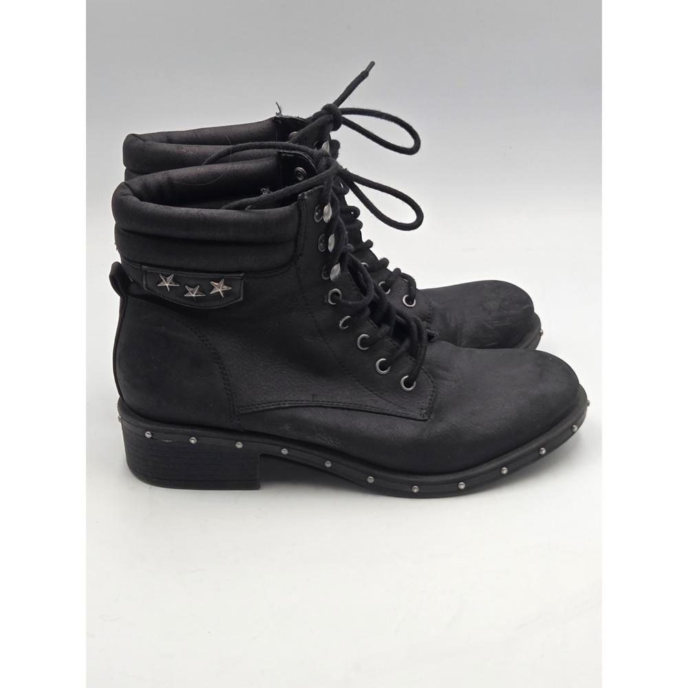 Rock And Candy Black Combat Boots Womens Size 8M Joli Model Whimsigoth Punk Stud